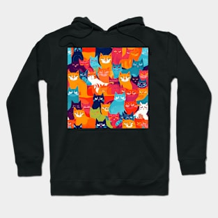 Cute Cat Colourful Pattern Hoodie